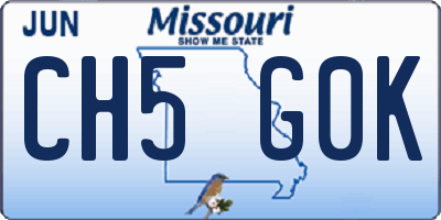 MO license plate CH5G0K