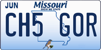 MO license plate CH5G0R