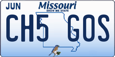 MO license plate CH5G0S