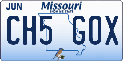 MO license plate CH5G0X