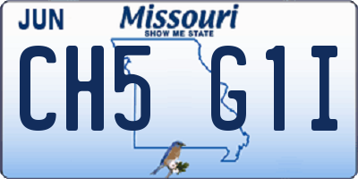 MO license plate CH5G1I