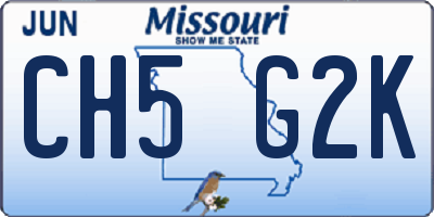 MO license plate CH5G2K