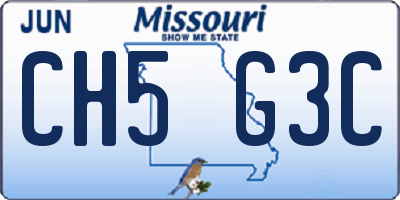 MO license plate CH5G3C