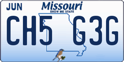 MO license plate CH5G3G