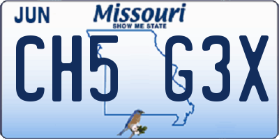 MO license plate CH5G3X
