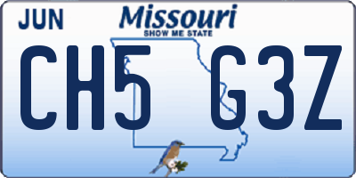 MO license plate CH5G3Z