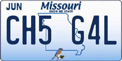 MO license plate CH5G4L