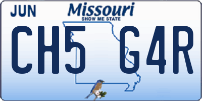 MO license plate CH5G4R