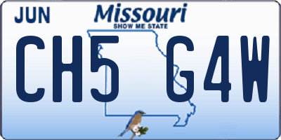 MO license plate CH5G4W