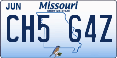 MO license plate CH5G4Z