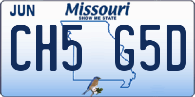 MO license plate CH5G5D