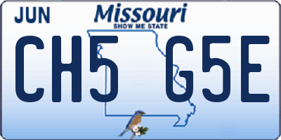MO license plate CH5G5E