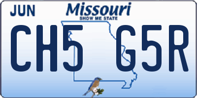 MO license plate CH5G5R