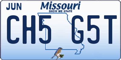 MO license plate CH5G5T