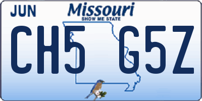 MO license plate CH5G5Z