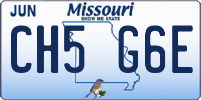 MO license plate CH5G6E