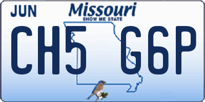 MO license plate CH5G6P