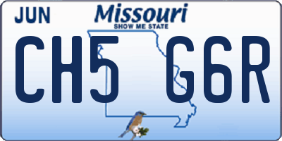 MO license plate CH5G6R
