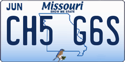 MO license plate CH5G6S