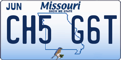MO license plate CH5G6T