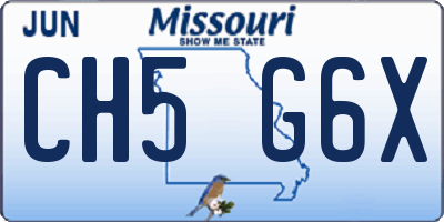 MO license plate CH5G6X
