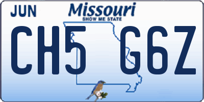 MO license plate CH5G6Z