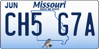 MO license plate CH5G7A