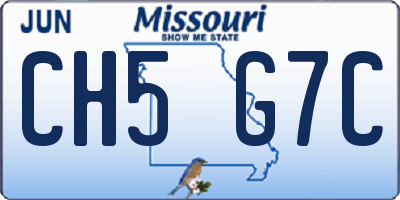 MO license plate CH5G7C