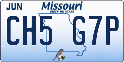 MO license plate CH5G7P