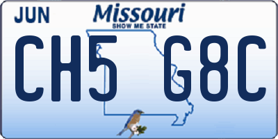 MO license plate CH5G8C