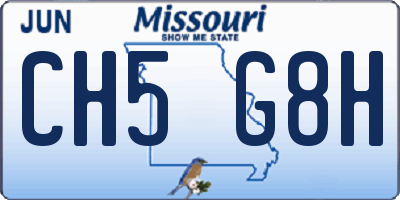 MO license plate CH5G8H