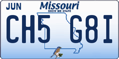 MO license plate CH5G8I