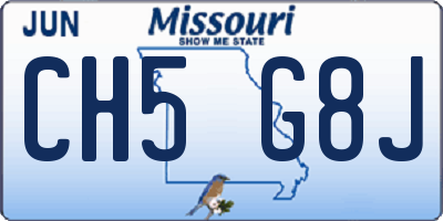 MO license plate CH5G8J
