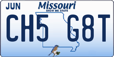 MO license plate CH5G8T