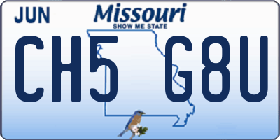 MO license plate CH5G8U