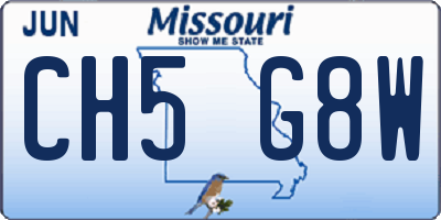MO license plate CH5G8W