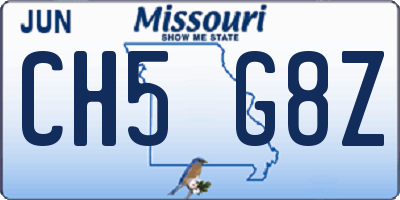 MO license plate CH5G8Z