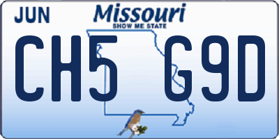 MO license plate CH5G9D