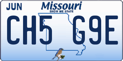 MO license plate CH5G9E