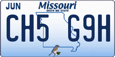 MO license plate CH5G9H