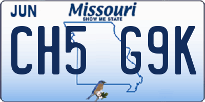 MO license plate CH5G9K