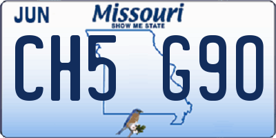 MO license plate CH5G9O