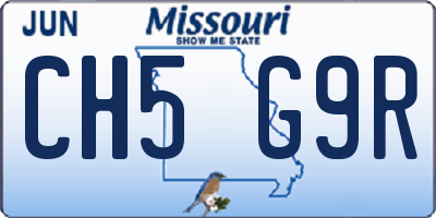 MO license plate CH5G9R