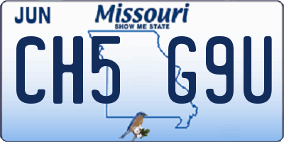 MO license plate CH5G9U