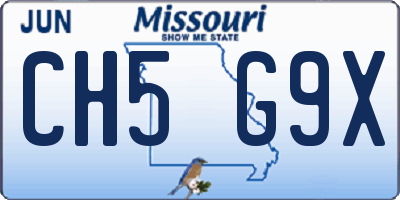 MO license plate CH5G9X