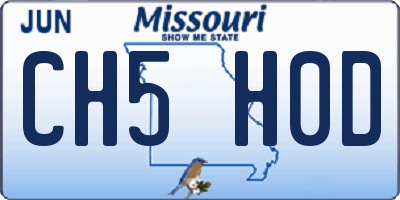 MO license plate CH5H0D