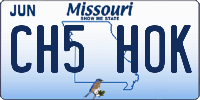 MO license plate CH5H0K