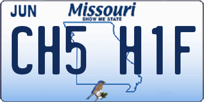 MO license plate CH5H1F