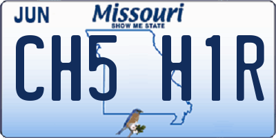 MO license plate CH5H1R