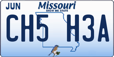 MO license plate CH5H3A